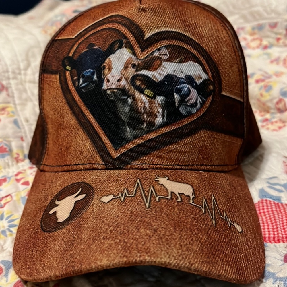 Cow print trucker hat